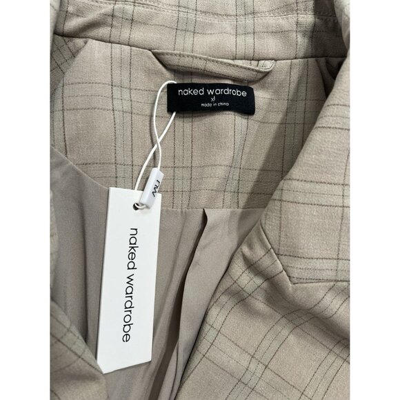 Naked Wardrobe Suiting Tailored Blazer in Taupe - Picture 4 of 5